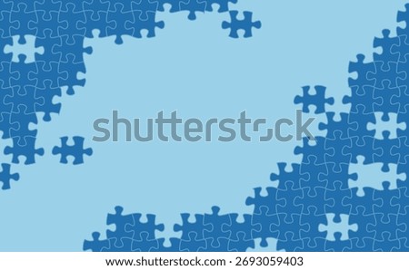 Vector Background with Blue Puzzle Pieces