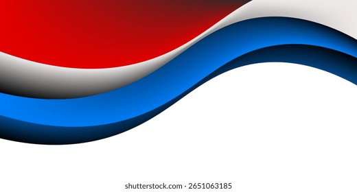 Vector background with blue and silver curve line on white and red space for text and message modern artwork design