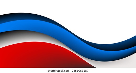 Vector background with blue and silver curve line on white and red space for text and message modern artwork design
