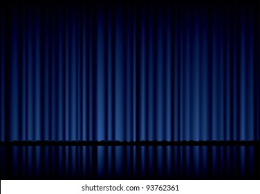 vector background with blue velvet curtain