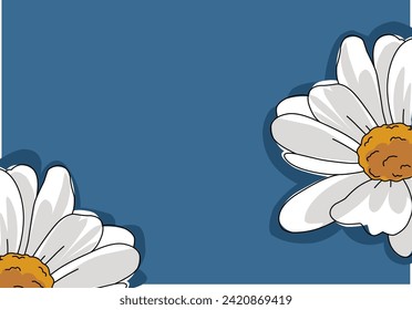 vector background and blue wallpaper with white floral motifs