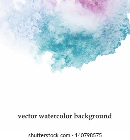 Vector background. Blue watercolor splash.