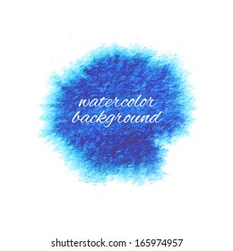 Vector background with blue watercolor splash element. Template for your design and decoration