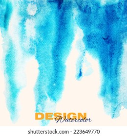 Vector background with the blue watercolor spot 