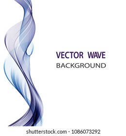 Vector background. Blue wave on white background, leaflet background, covers