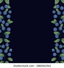 Vector background with blueberries; for greeting cards, invitations, posters, banners.