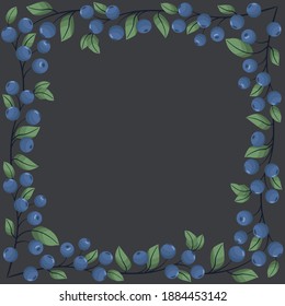 Vector background with blueberries; for greeting cards, invitations, posters, banners.