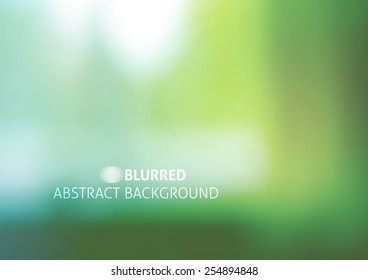 vector background with blurred objects, abstraction in green color