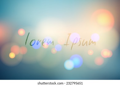 vector background blurred sunrise on the street in the glass window