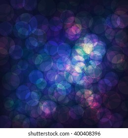 Vector background with bokeh effect, circles with outlines