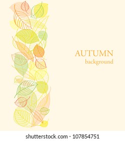 Vector Background Border Autumn Leaves Stock Vector (Royalty Free ...