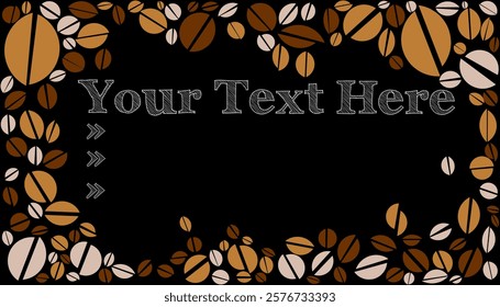 vector background border with coffee bean shapes