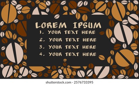 vector background border with coffee bean shapes