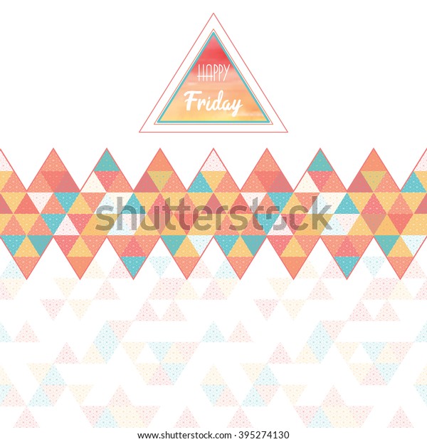 Vector background with\
border. Delicate backdrop with triangles and grid. Inscription\
\