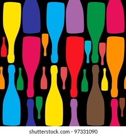 Vector background with bottles. Good for restaurant or bar menu design