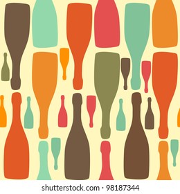 Vector background with bottles. Good for restaurant or bar menu design