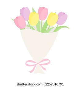 vector background with a bouquet of tulips for banners, cards, flyers, social media wallpapers, etc.