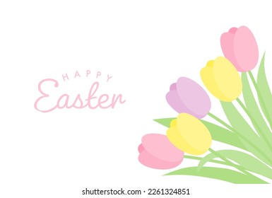 vector background with a bouquet of tulips for banners, cards, flyers, social media wallpapers, etc.