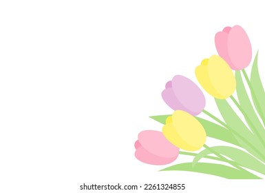 vector background with a bouquet of tulips for banners, cards, flyers, social media wallpapers, etc.