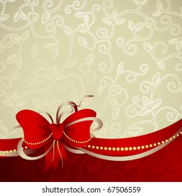 Vector background with bow