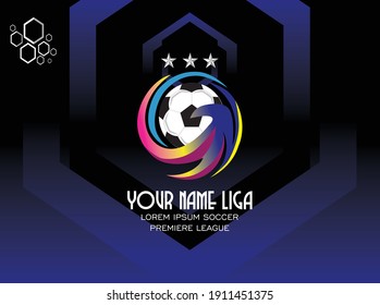 Vector Background for Brand design League Soccer with log