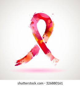 Vector background breast cancer awareness symbol.