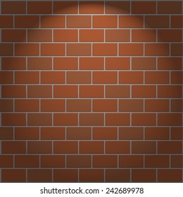 vector background Brick wall and light