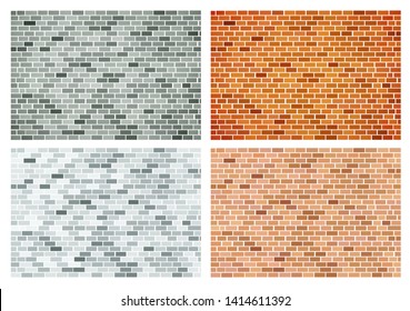 Vector background of bricks wall of different colors