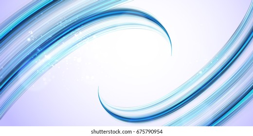 Vector background. Bright abstract wave on white, with light particles.
