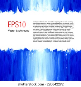 Vector background. Bright acrylic brush strokes. Template. Place for text.