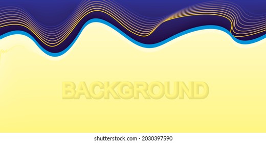 vector background with bright blue and cream wavy lines, suitable for cover, packaging, page background designs, etc. wavy line vector background editable