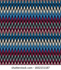 Fondo vectorial brillante y colorido hecho de tiras de zag zig
