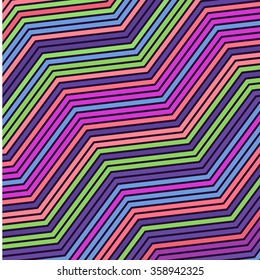 Vector background bright and colorful made of zig zag stripes