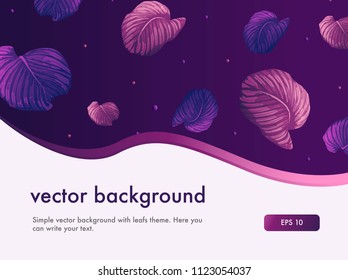 Vector background with bright colors and leafs theme
