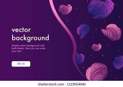 Vector background with bright colors and leafs theme