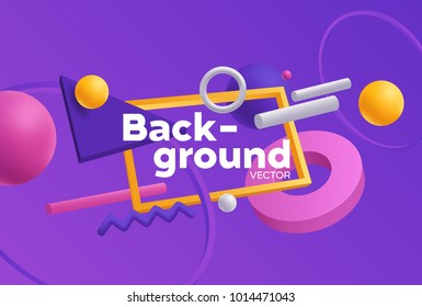 Vector background with bright colors and minimalistic shapes