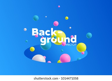 Vector background with bright colors and minimalistic shapes