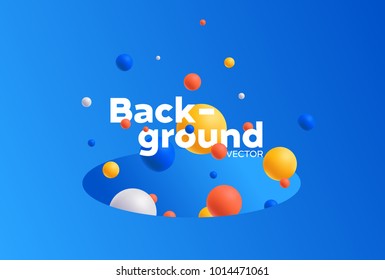 Vector background with bright colors and minimalistic shapes
