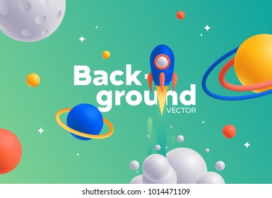 Vector background with bright colors and minimalistic shapes