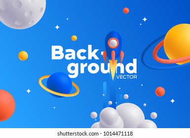 Vector background with bright colors and minimalistic shapes