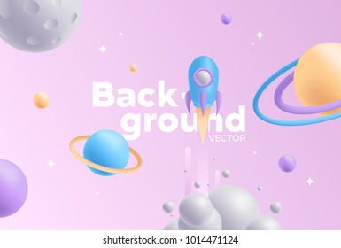 Vector background with bright colors and minimalistic shapes