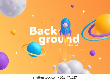 Vector background with bright colors and minimalistic shapes