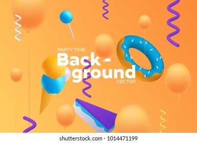 Vector background and bright colors   minimalistic shapes