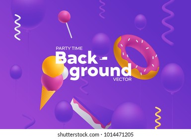 Vector background with bright colors and minimalistic shapes