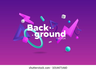 Vector background with bright colors and minimalistic shapes