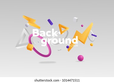 Vector background with bright colors and minimalistic shapes