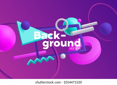 Vector background with bright colors and minimalistic shapes