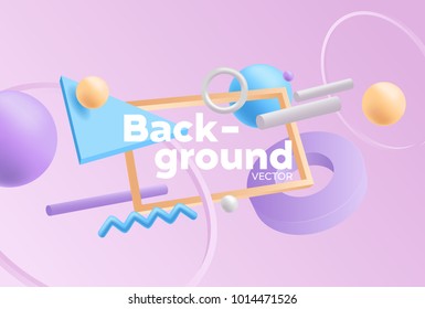 Vector background with bright colors and minimalistic shapes