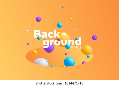 Vector background with bright colors and minimalistic shapes