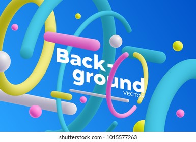 Vector background with bright colors and minimalistic shapes